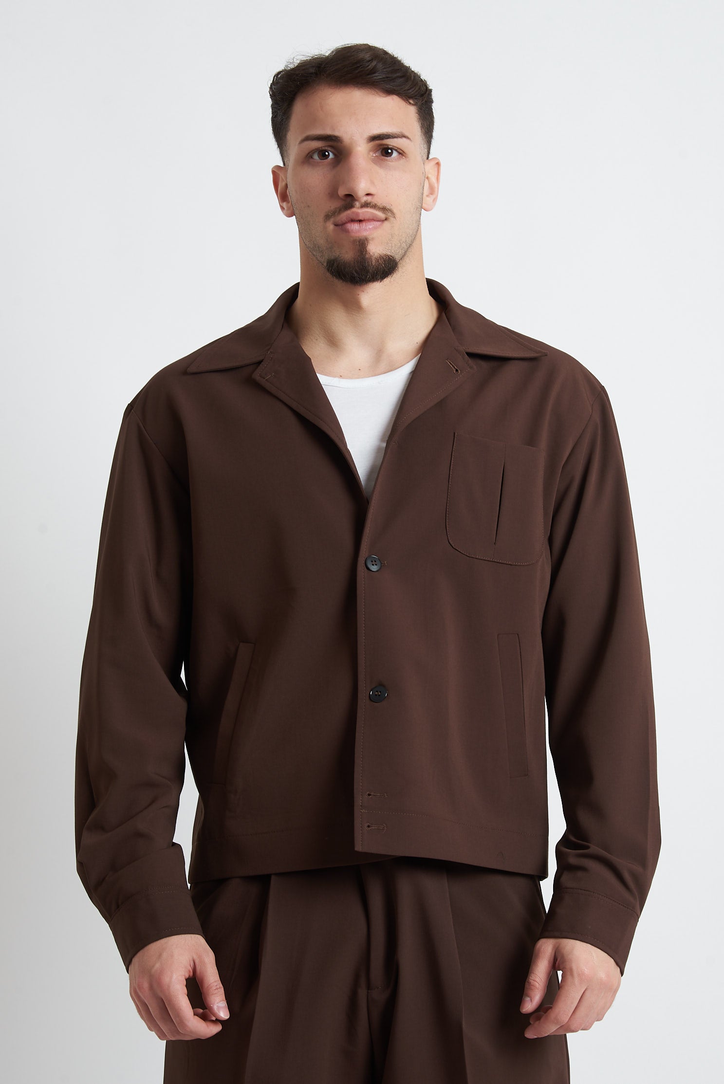 Giacca crop in poliviscosa