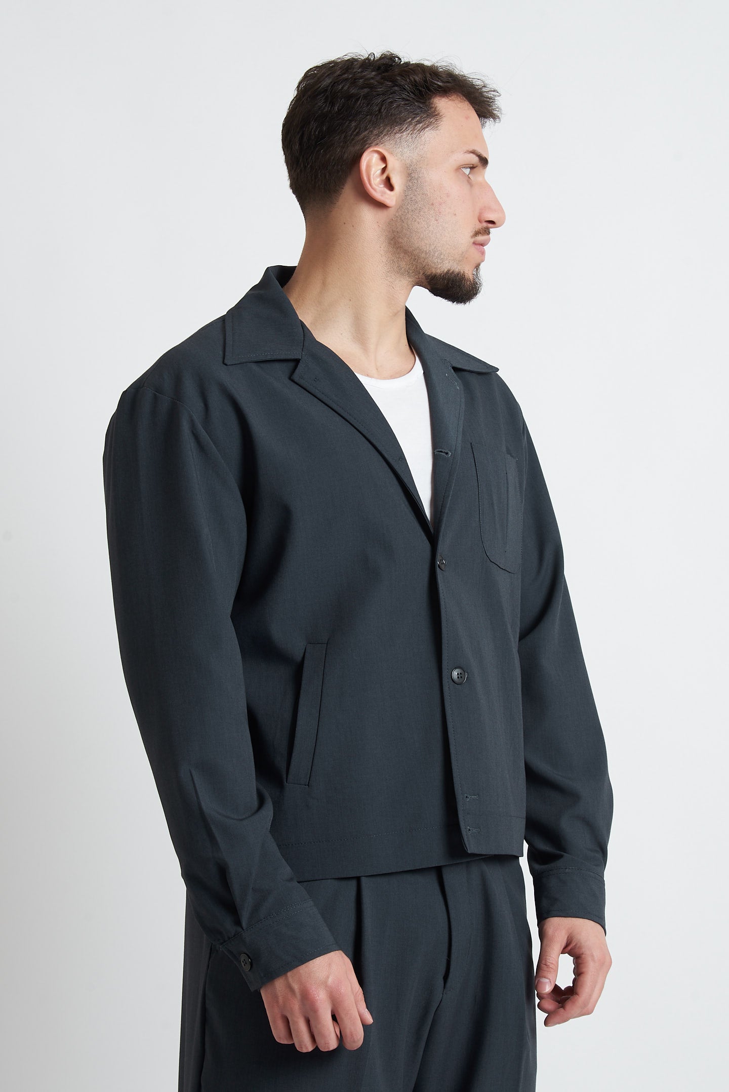 Giacca crop in poliviscosa