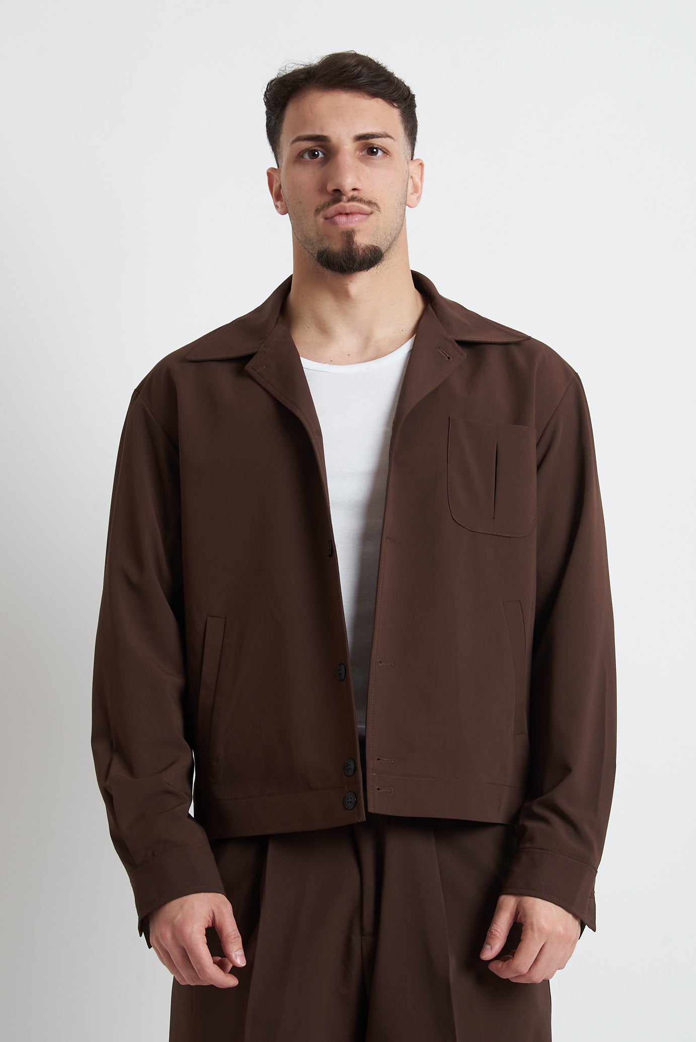 Giacca crop in poliviscosa