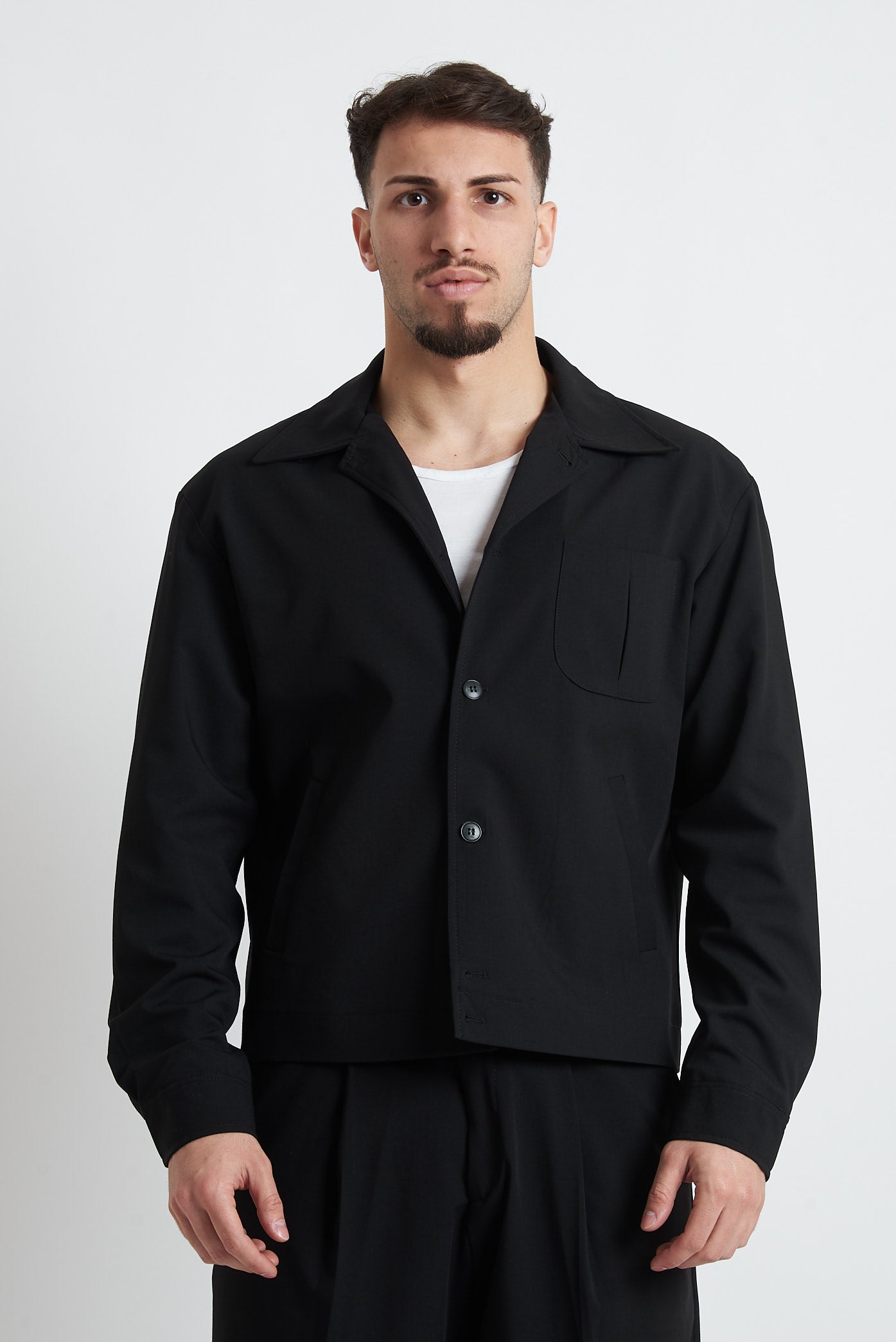 Giacca crop in poliviscosa