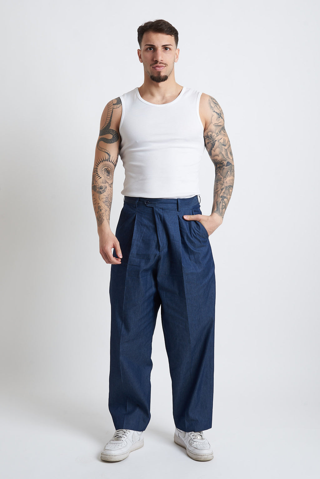 Pantaloni pence lunga poliviscosa