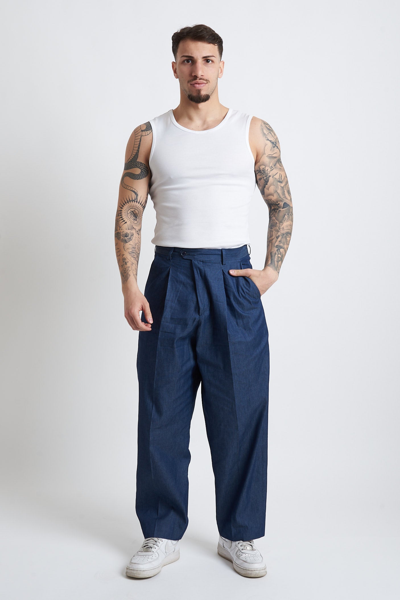 Pantaloni pence lunga poliviscosa