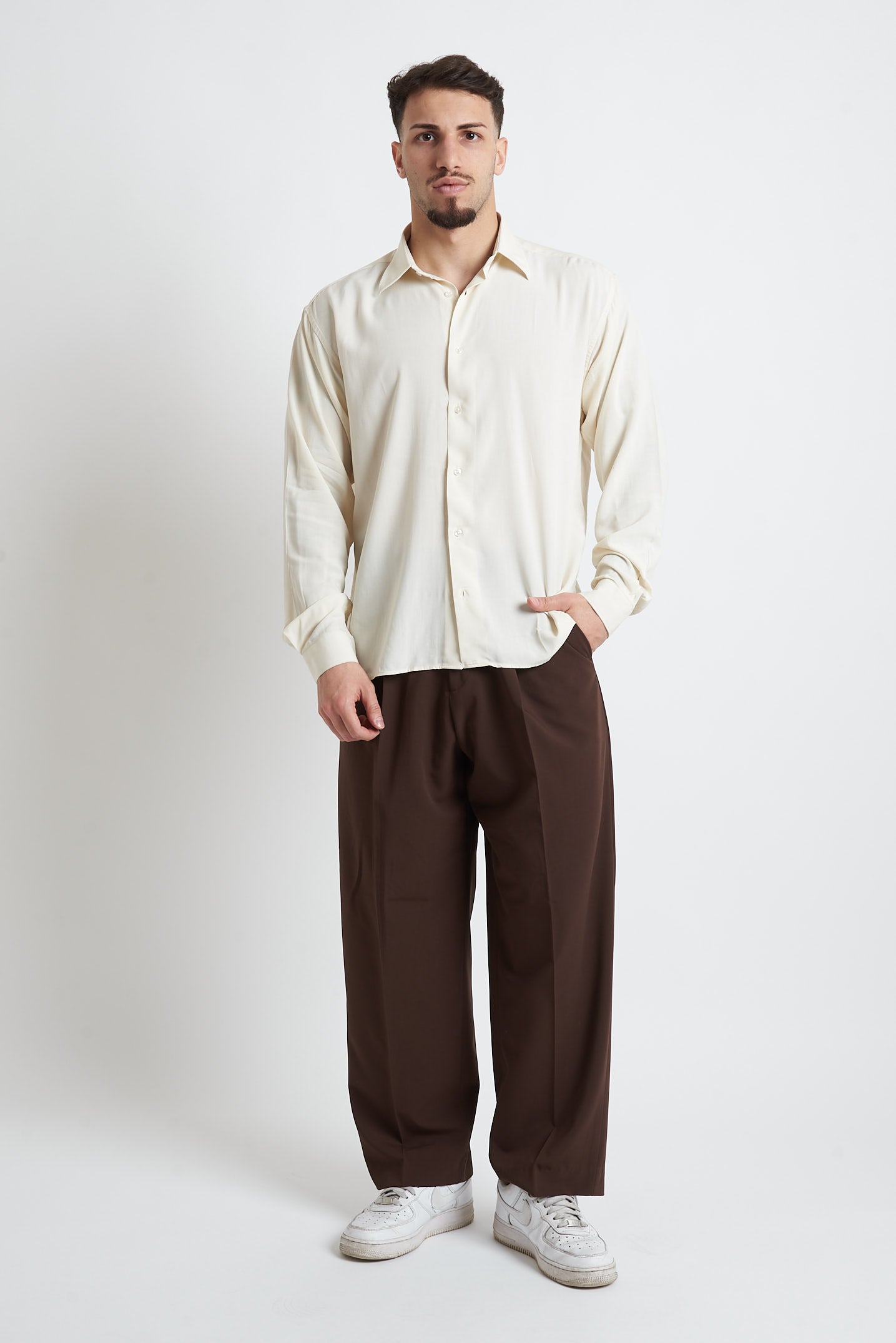 Camicia crop in viscosa