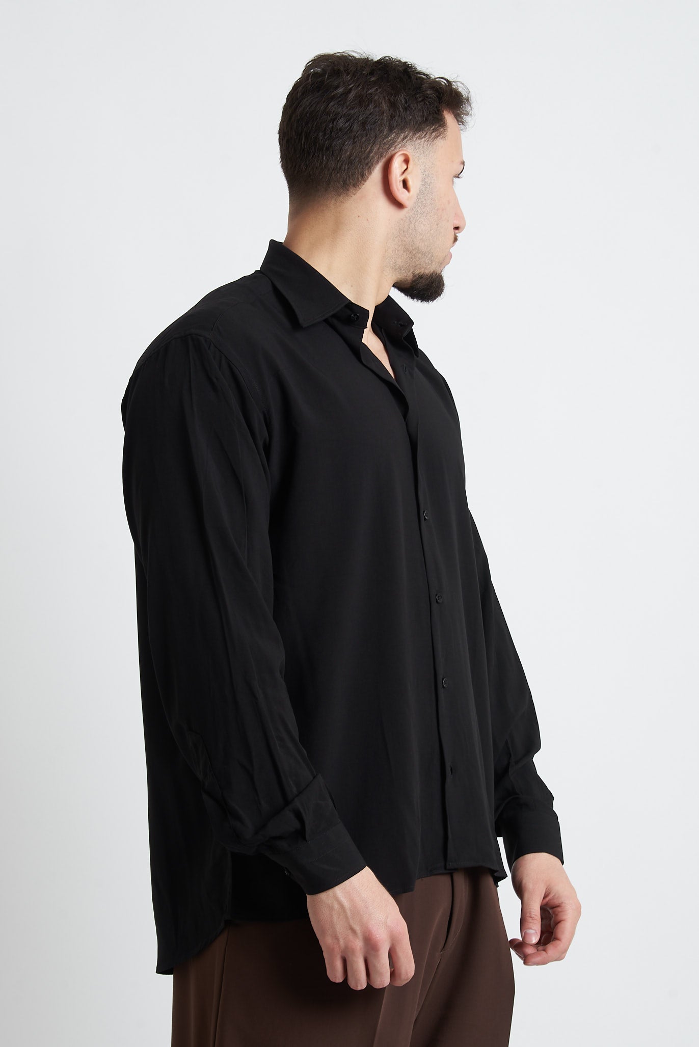 Camicia crop in viscosa