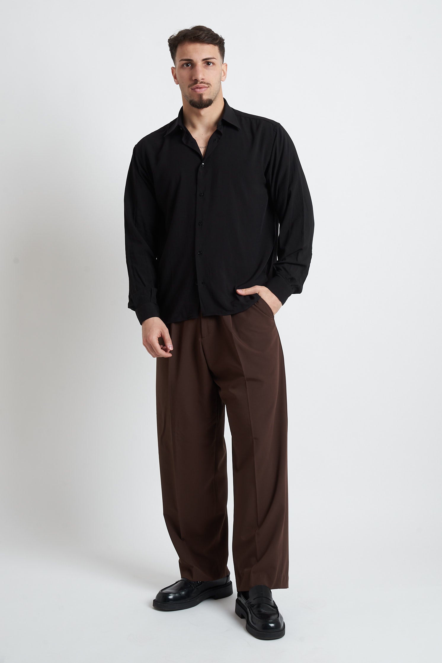 Camicia crop in viscosa