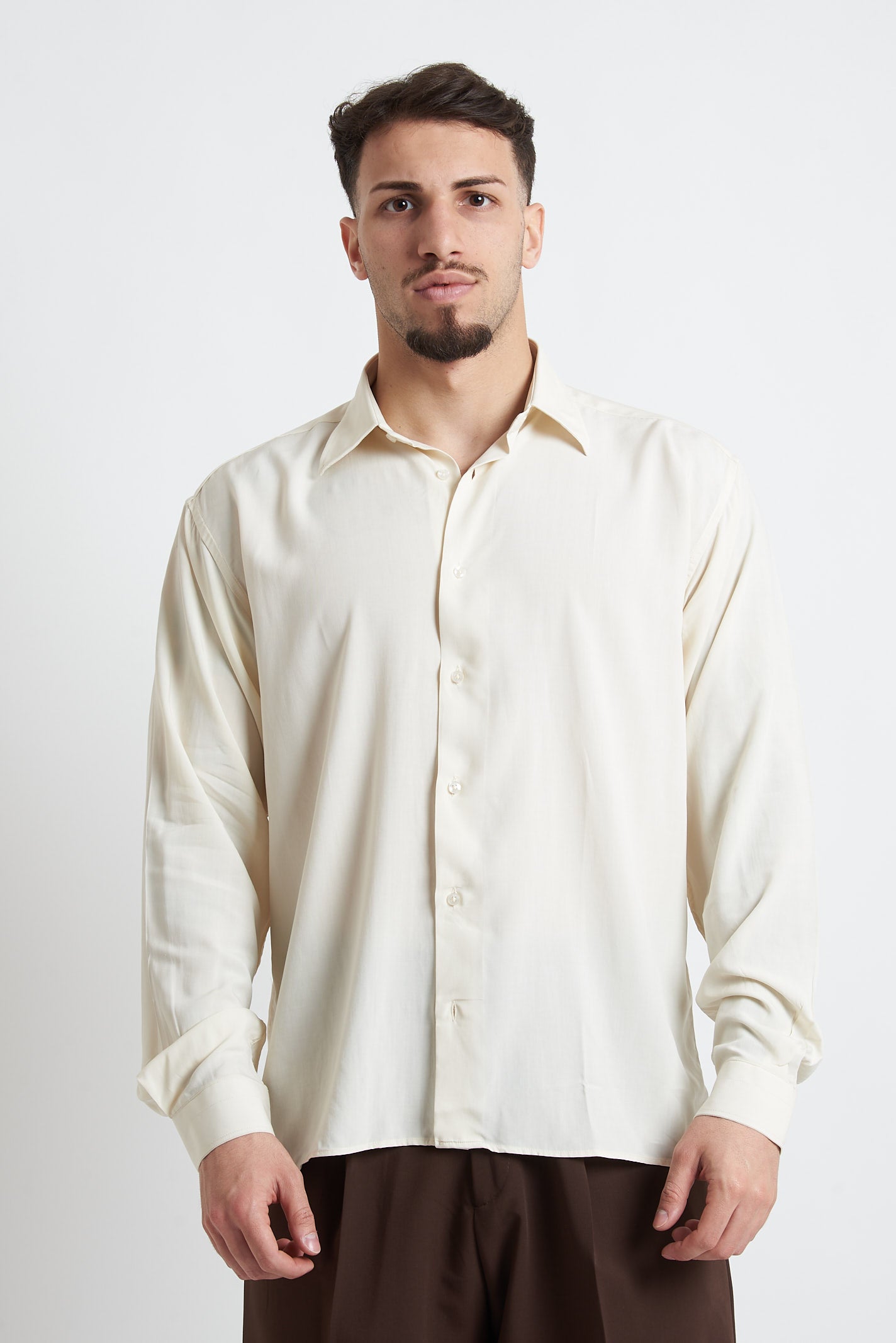 Camicia crop in viscosa