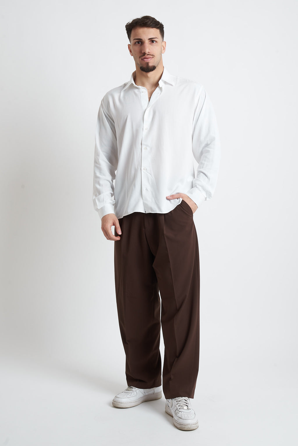Camicia crop in viscosa