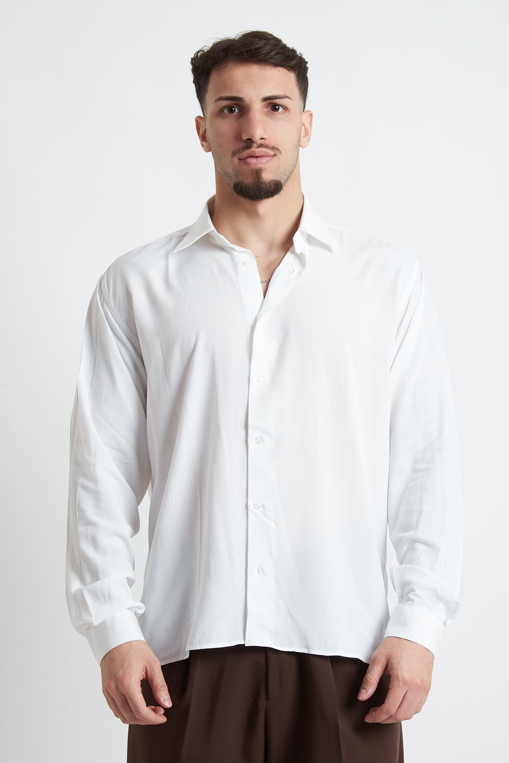 Camicia crop in viscosa