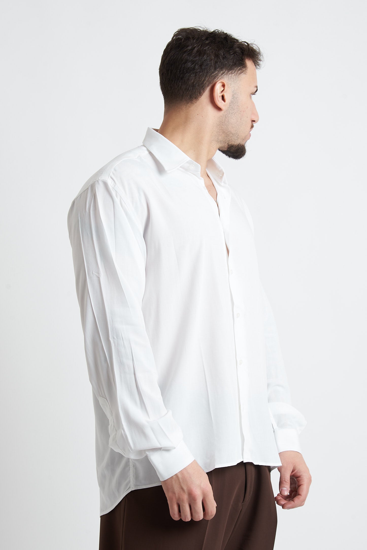 Camicia crop in viscosa