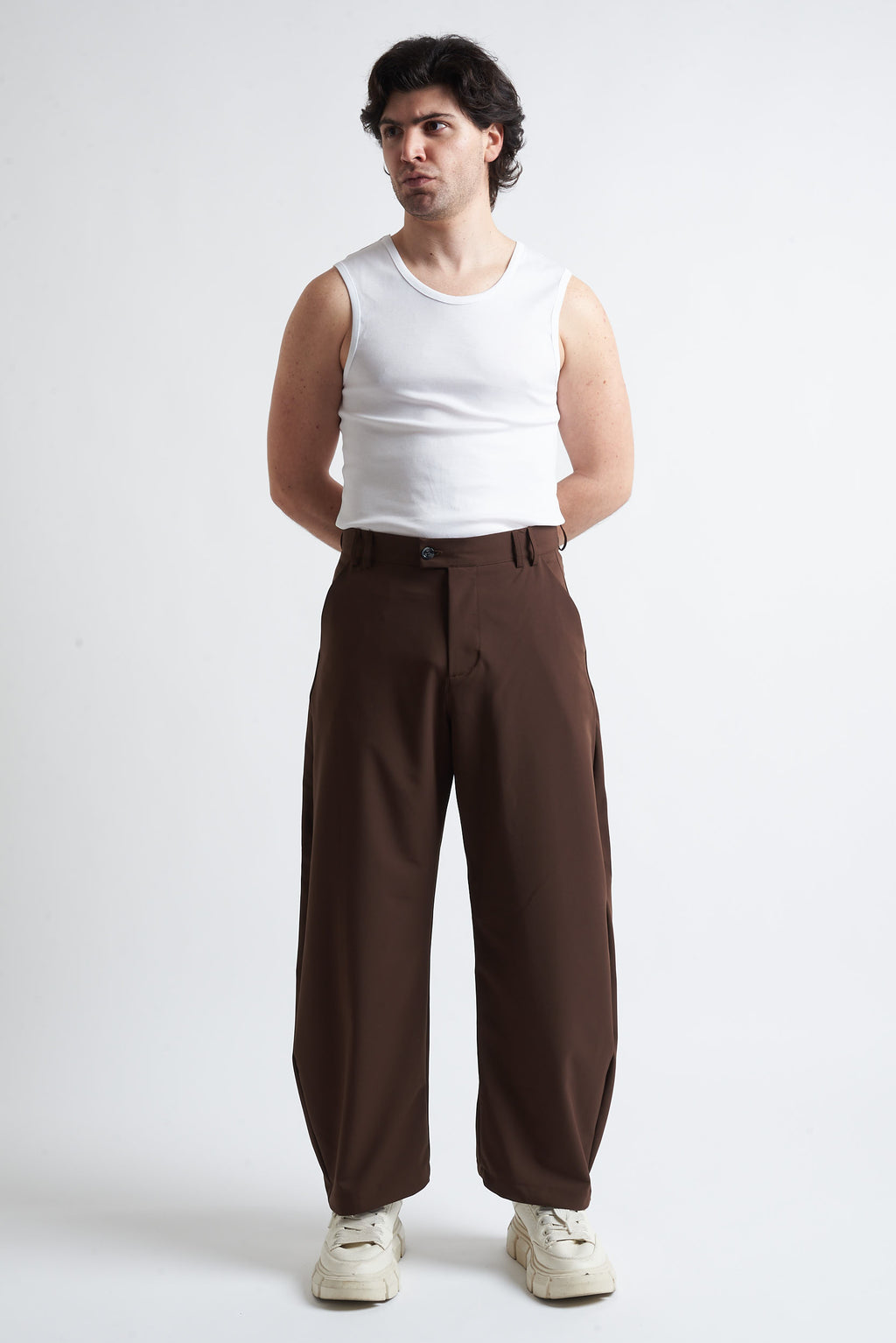 Pantaloni balloon fit in poliviscosa