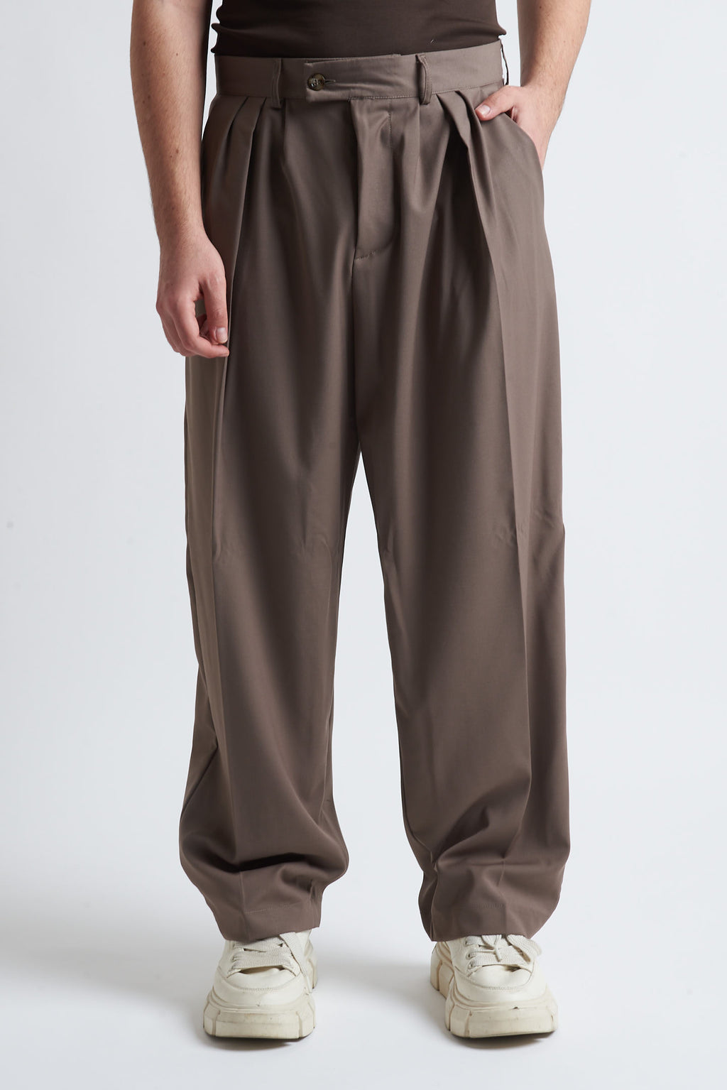 Pantaloni tre pence poliviscosa