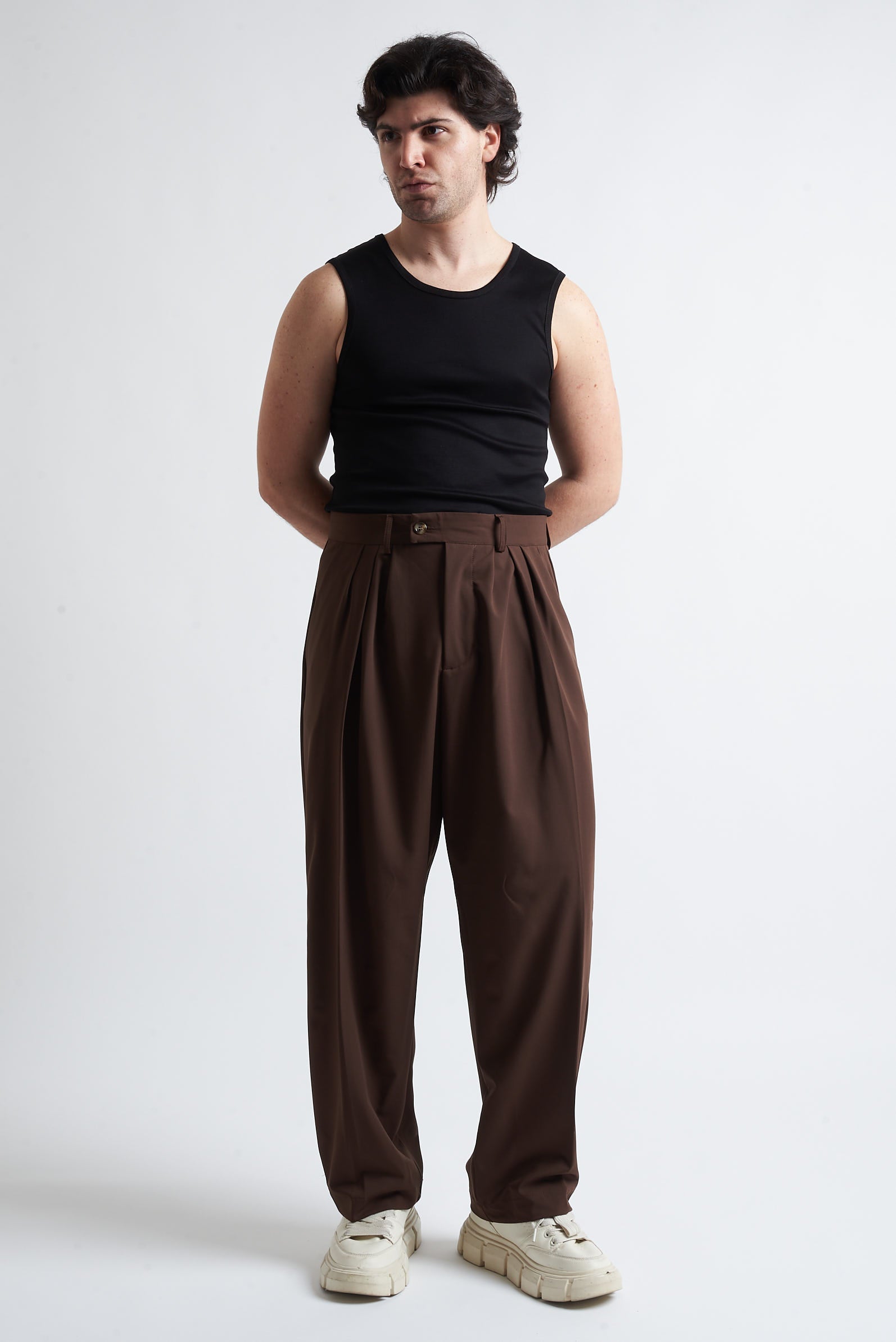 Pantaloni tre pence poliviscosa