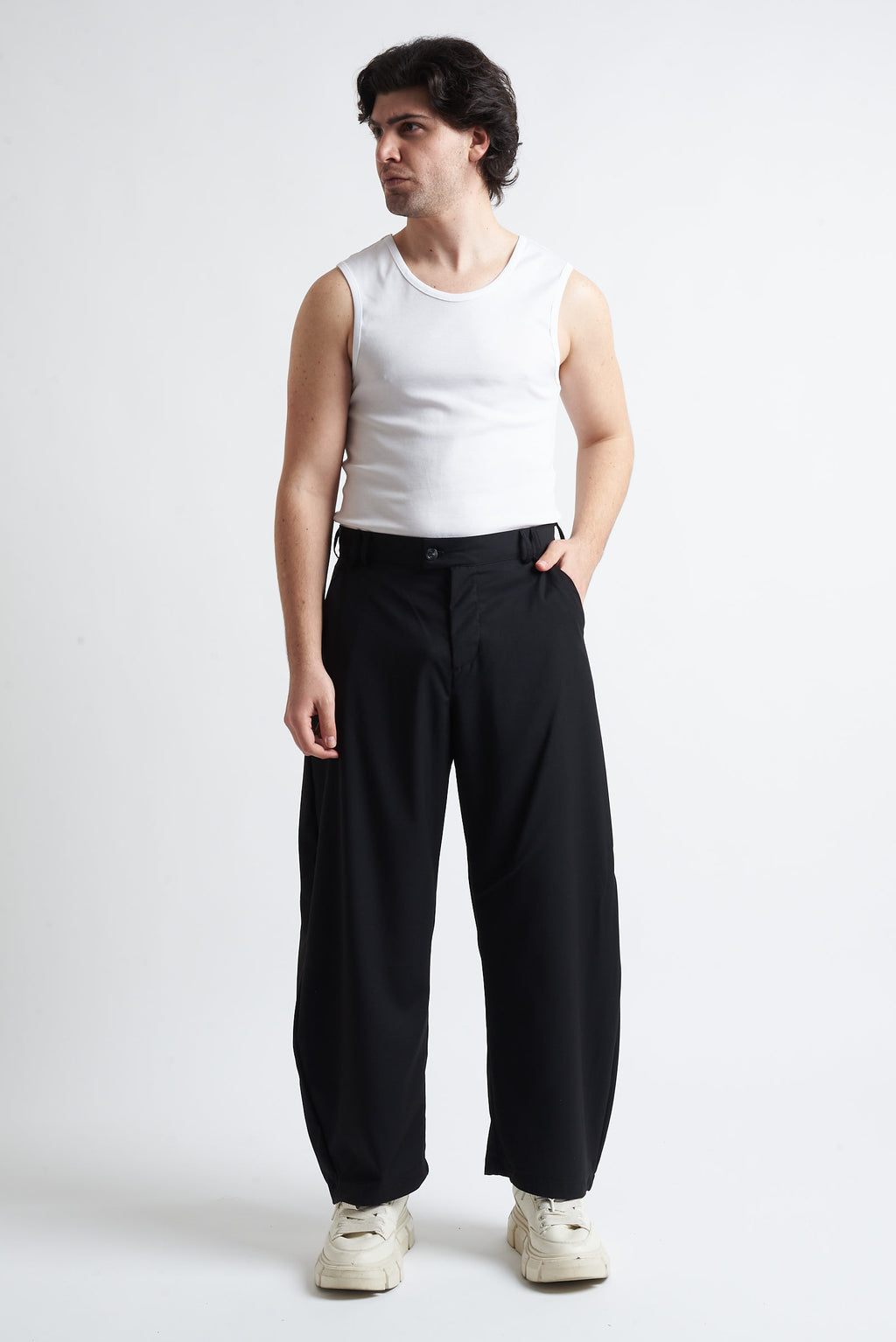 Pantaloni balloon fit in poliviscosa