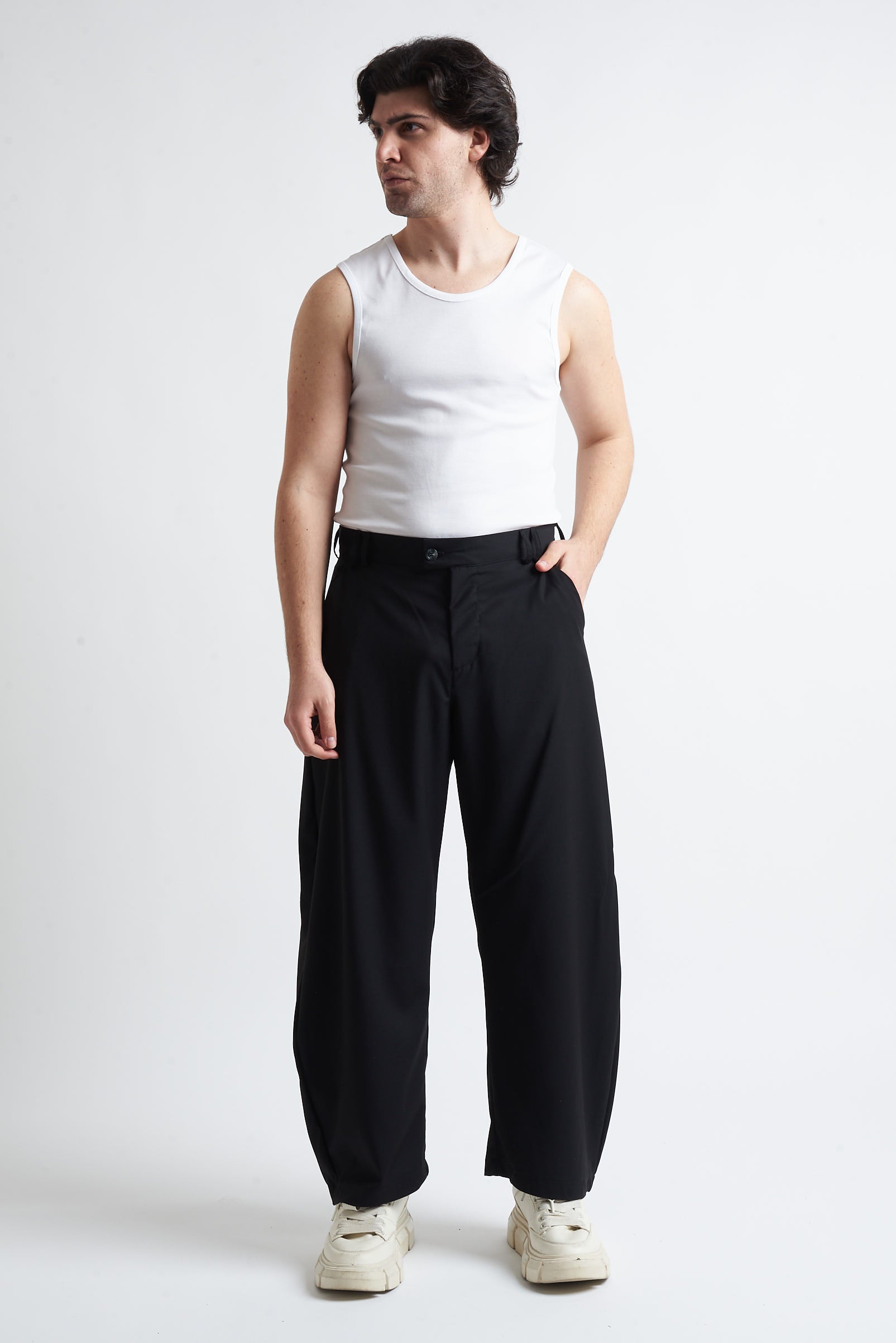 Pantaloni balloon fit in poliviscosa