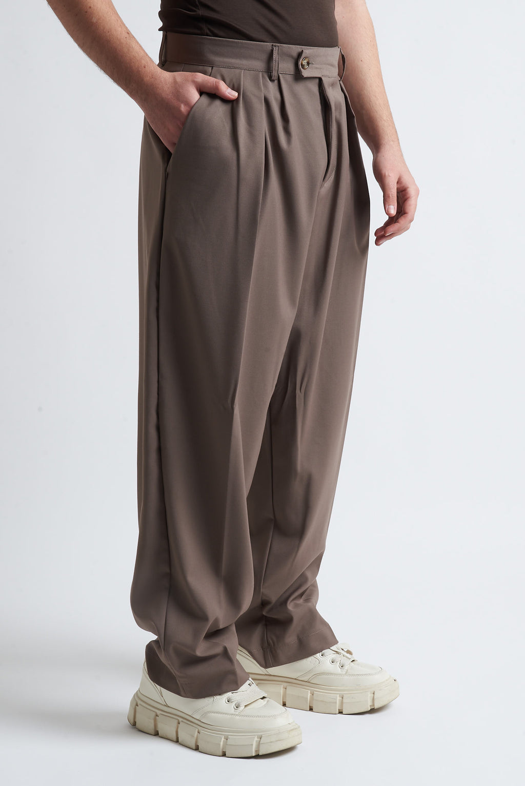 Pantaloni tre pence poliviscosa