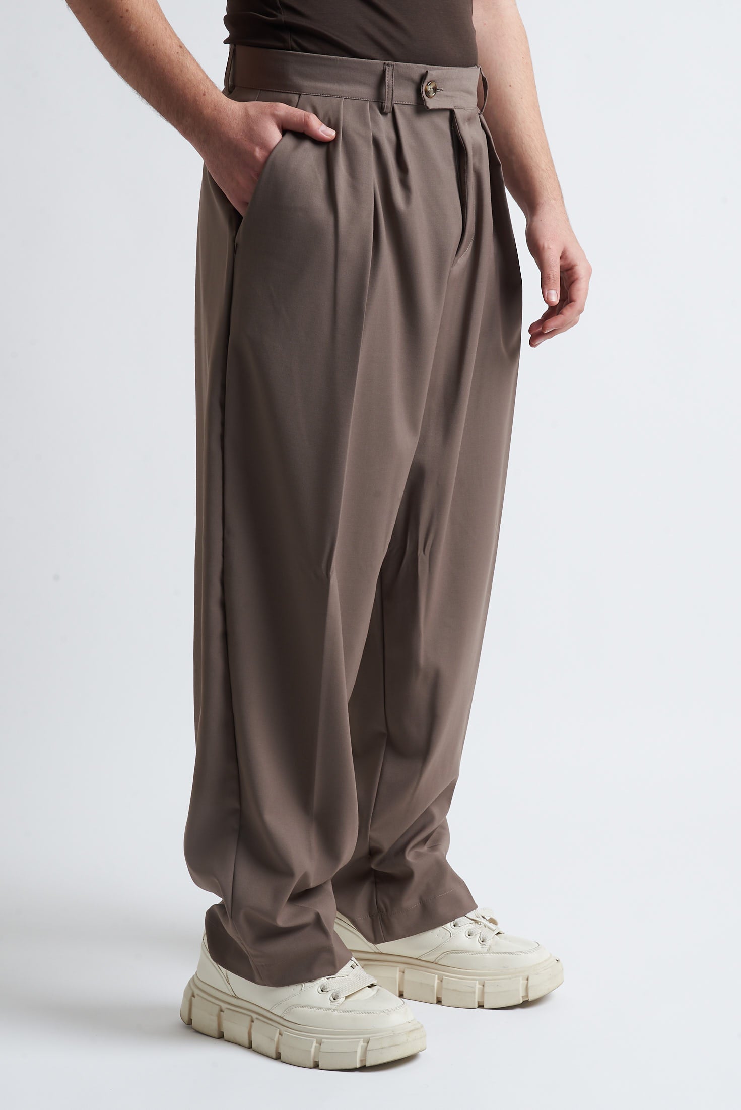 Pantaloni tre pence poliviscosa