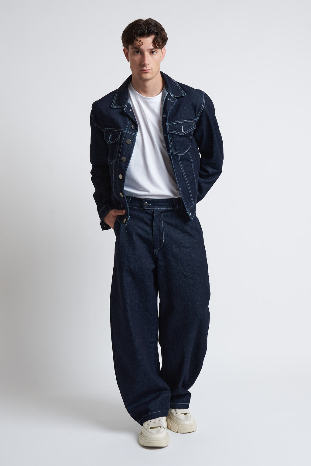 Pantalone jeans balloon blu