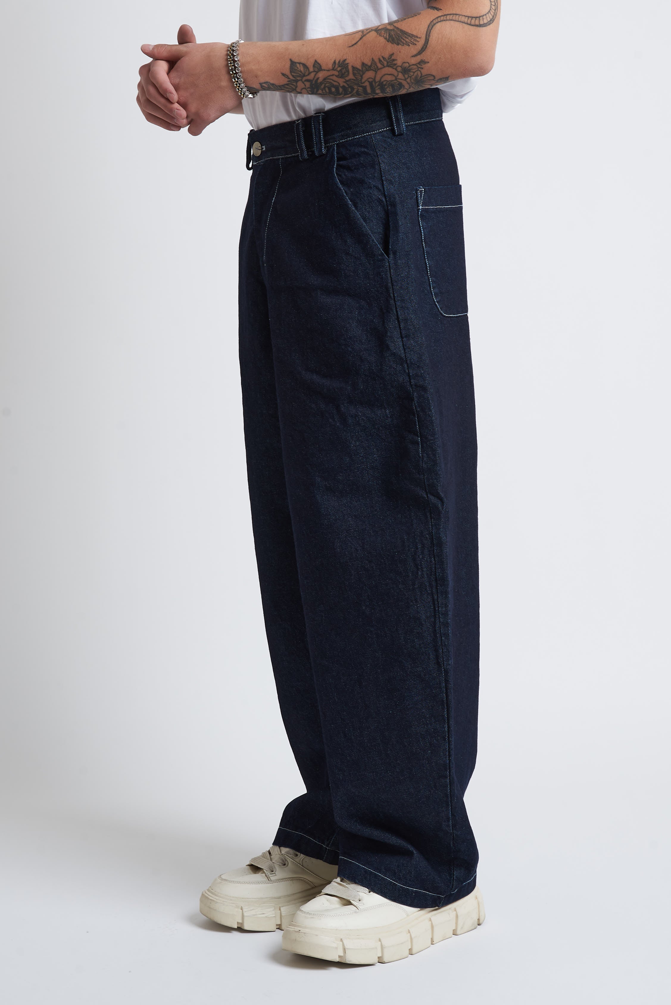 Pantalone jeans balloon blu