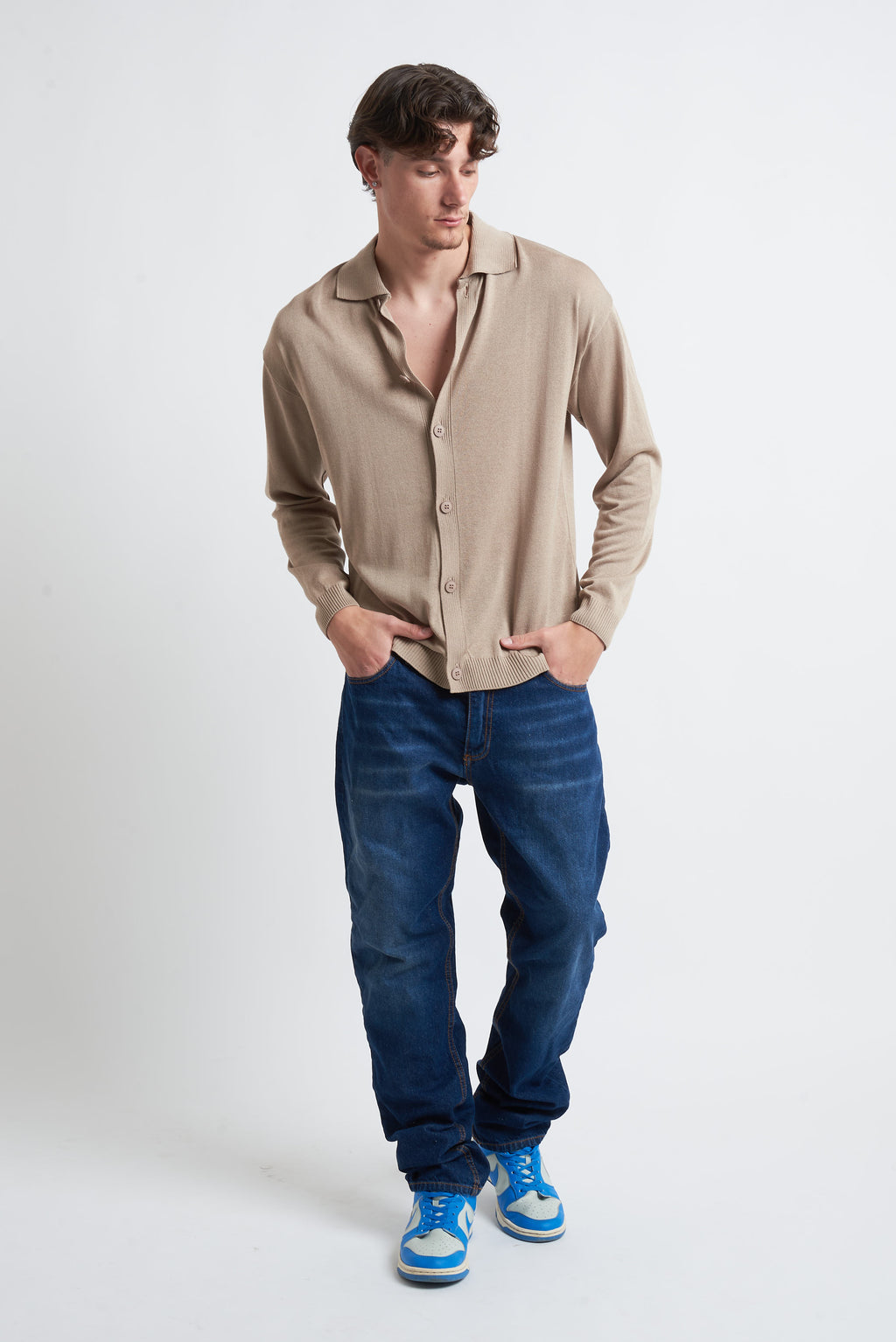 Cardigan in cotone manica lunga