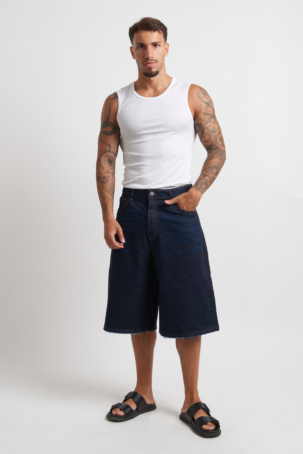 Bermuda denim blu lavaggio 0
