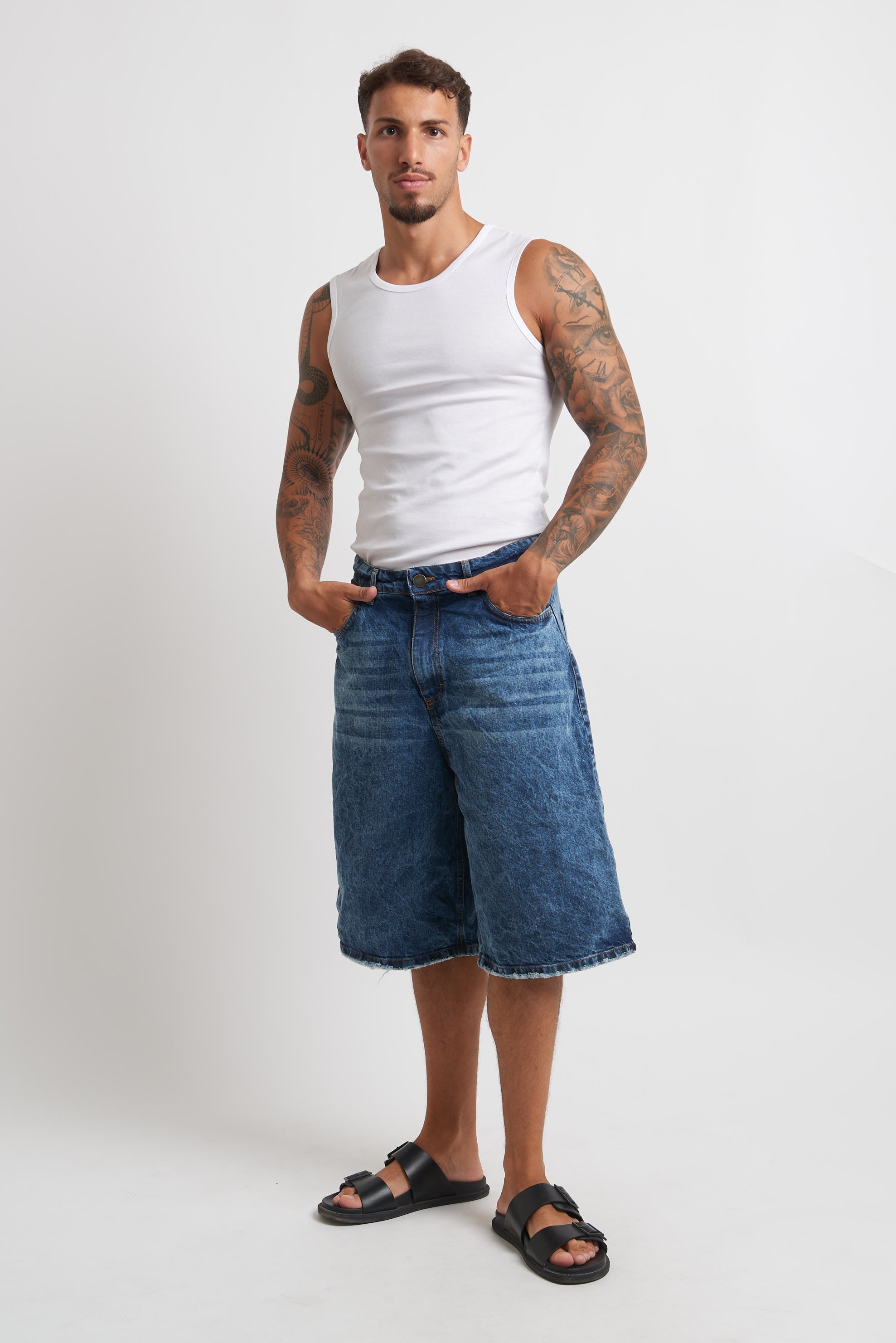 Bermuda denim doppio stone