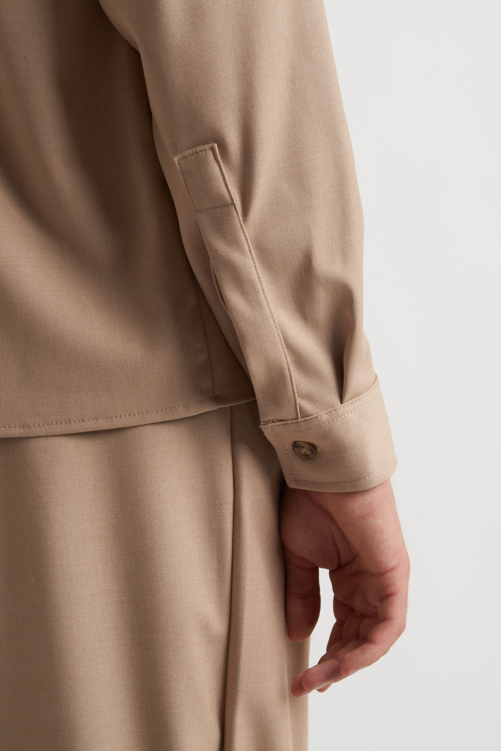 Camicia oversize in poliviscosa beige