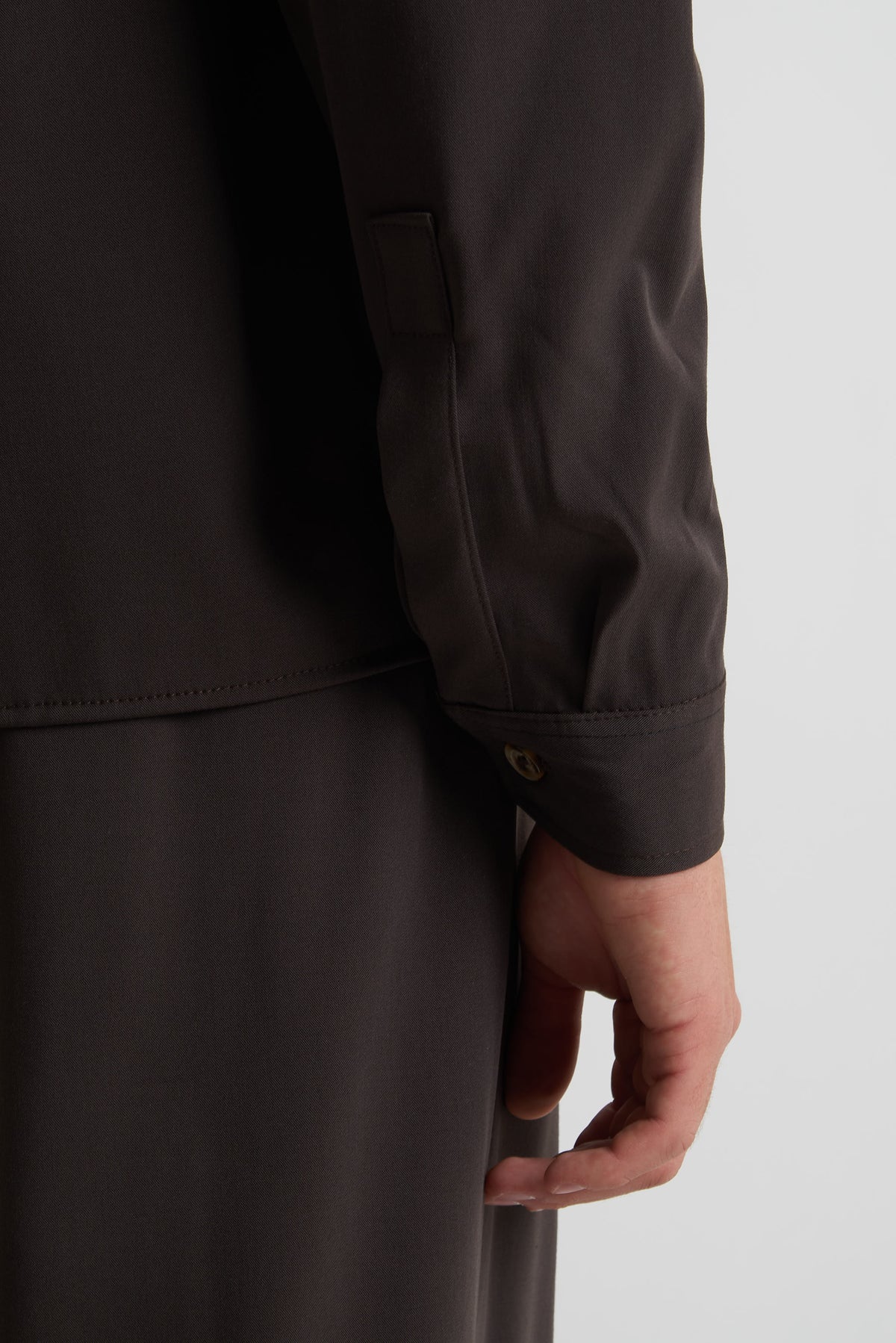 Camicia oversize in poliviscosa moro