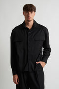 Camicia oversize in poliviscosa nero