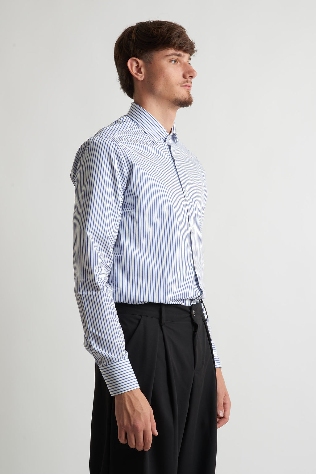 Camicia moda rigata blu