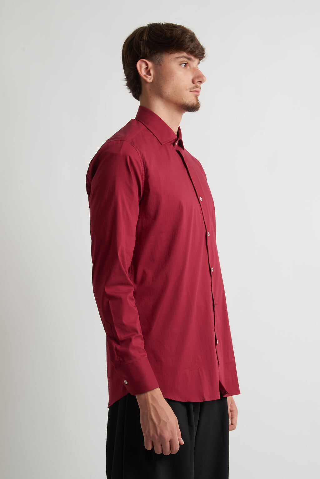 Camicia moda unita bordeaux