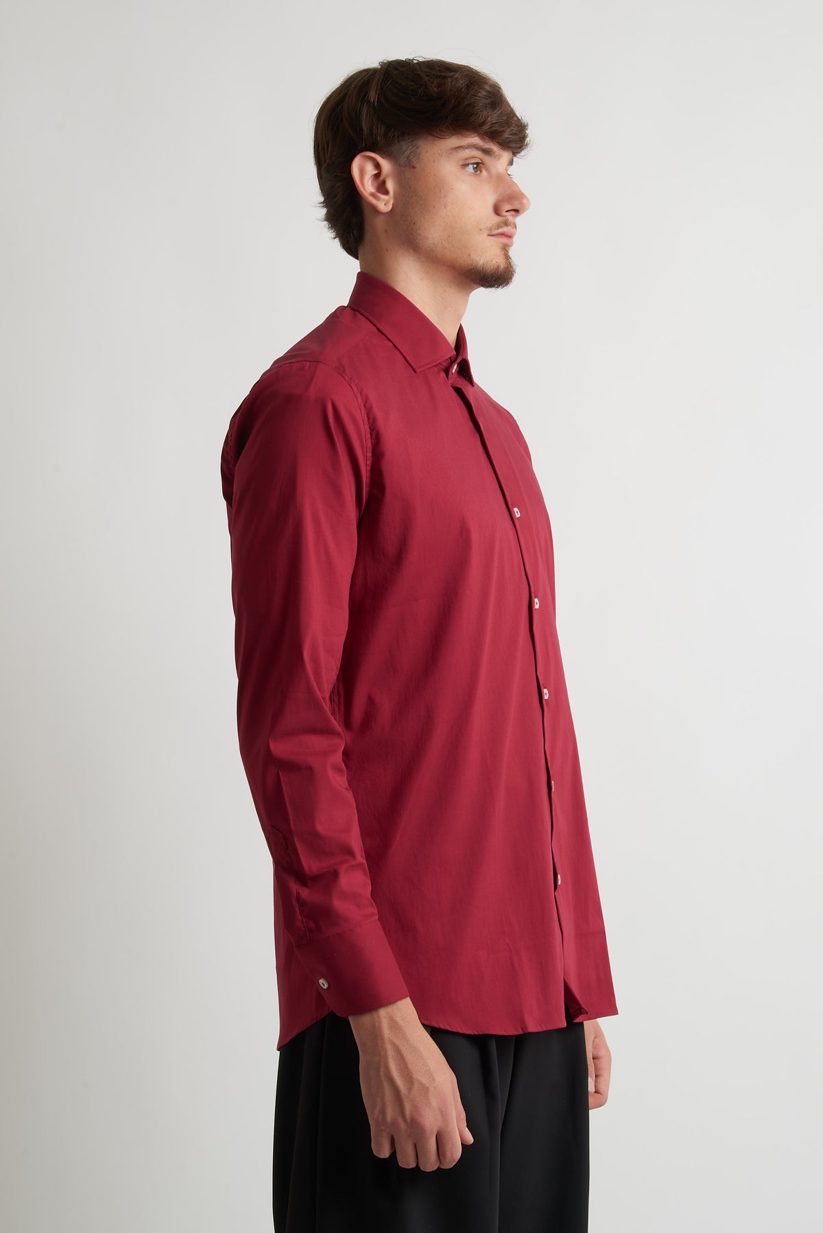 Camicia moda unita bordeaux