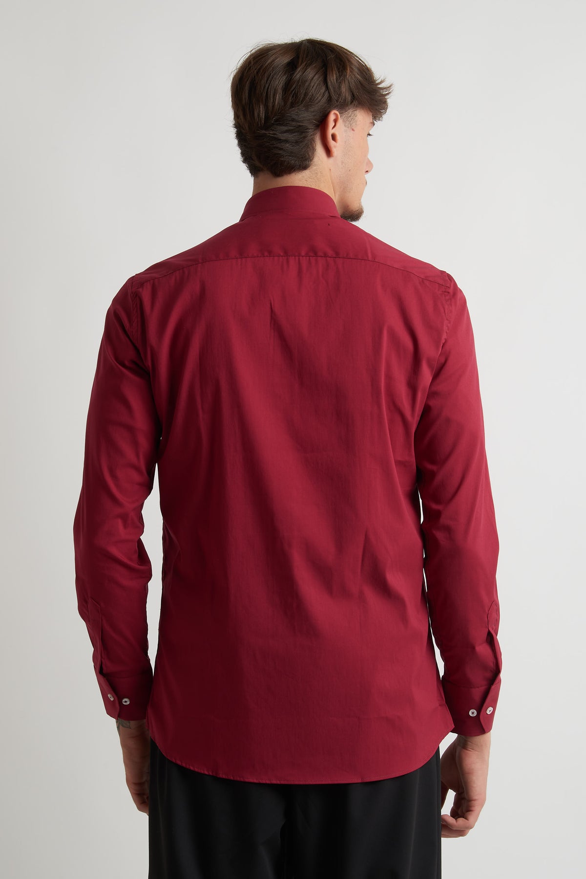 Camicia moda unita bordeaux