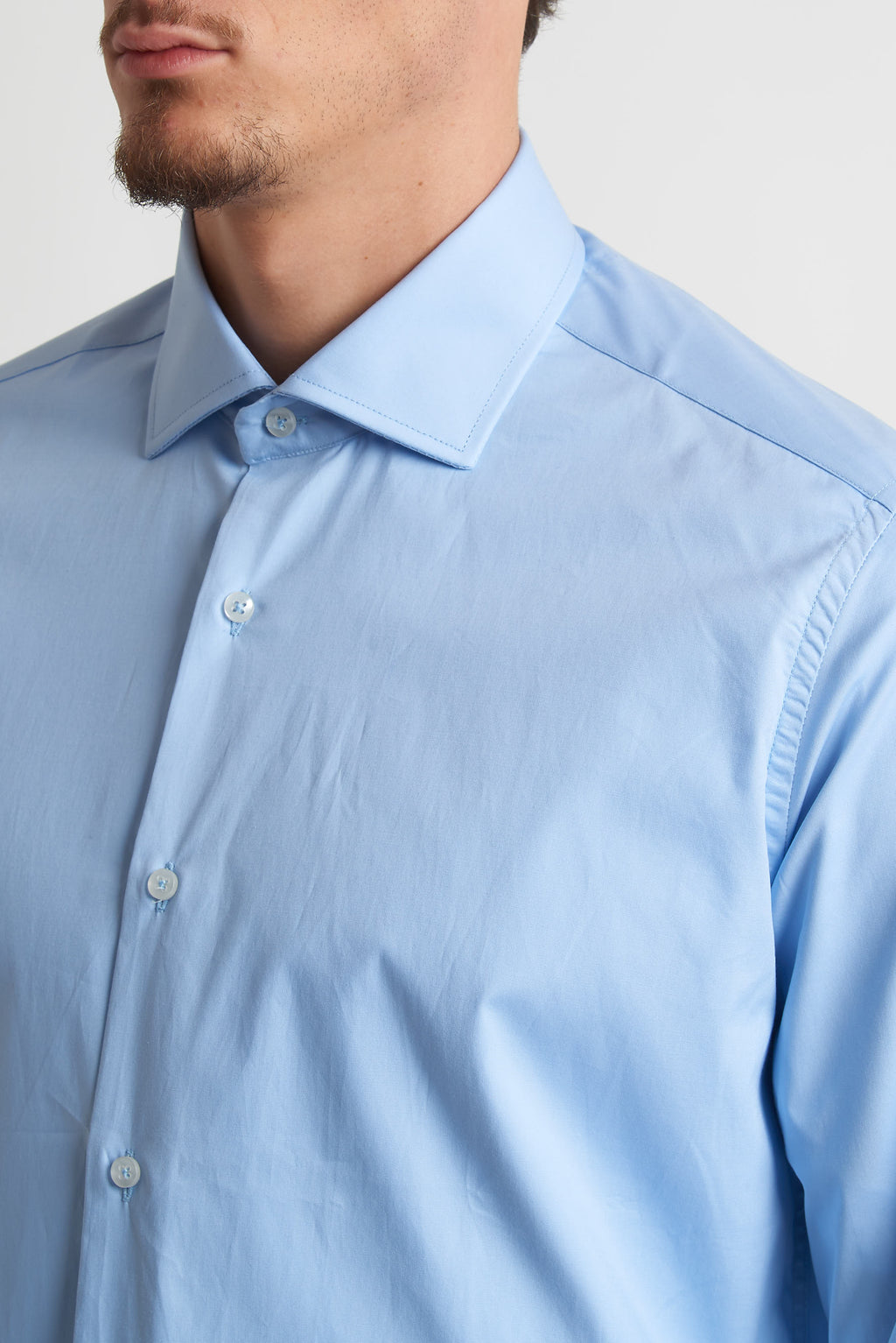 Camicia moda unita celeste