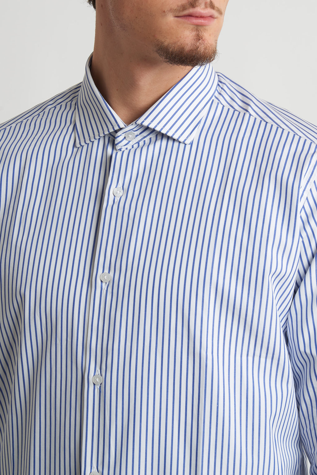 Camicia moda rigata blu