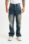 Jeans flare sfumato beige