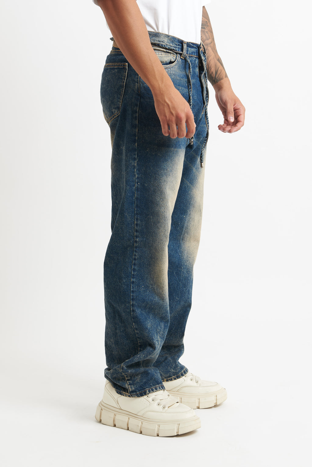 Jeans flare sfumato beige