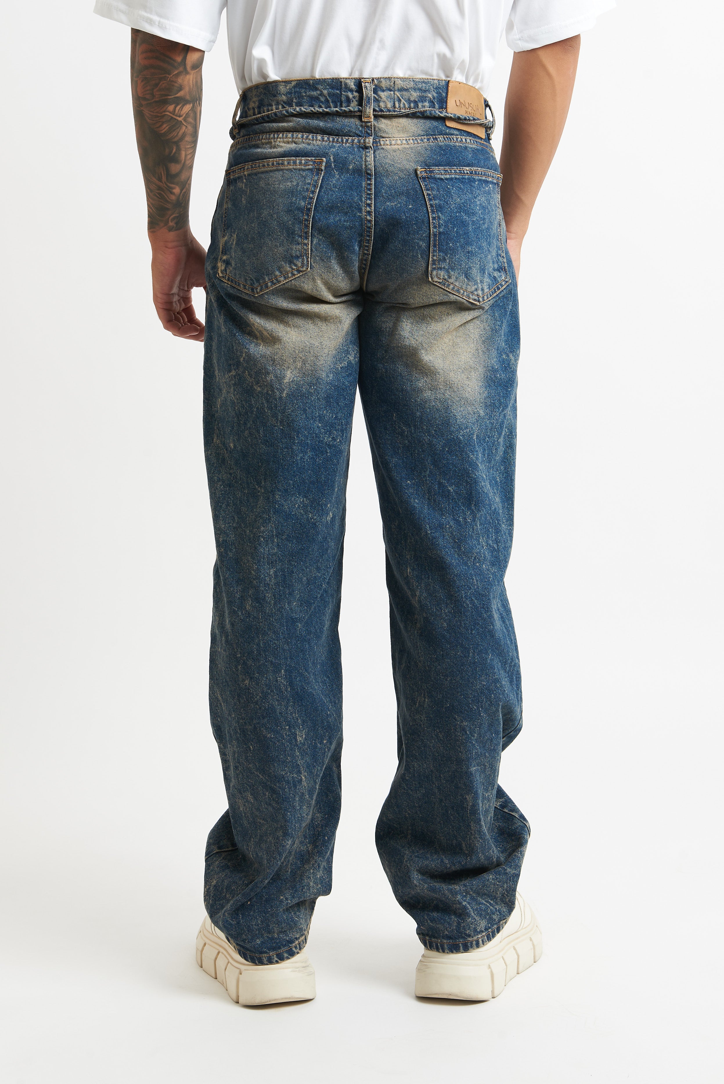 Jeans flare sfumato beige