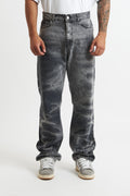 Jeans flare sabbiato maculato