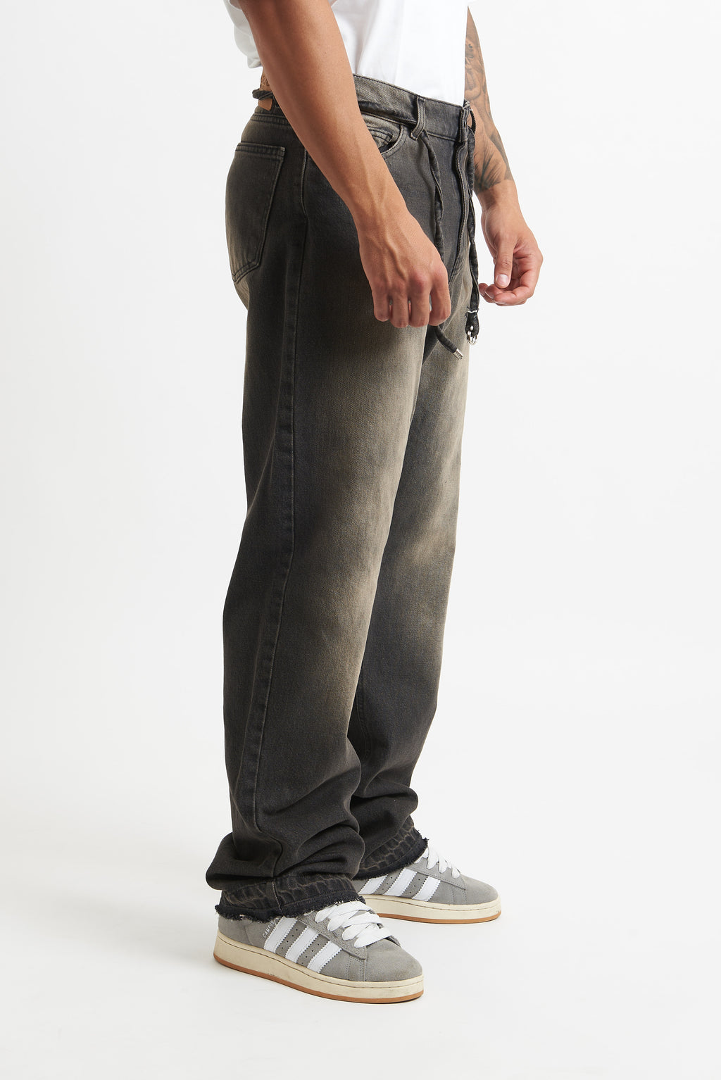 jeans flare sfumato moro