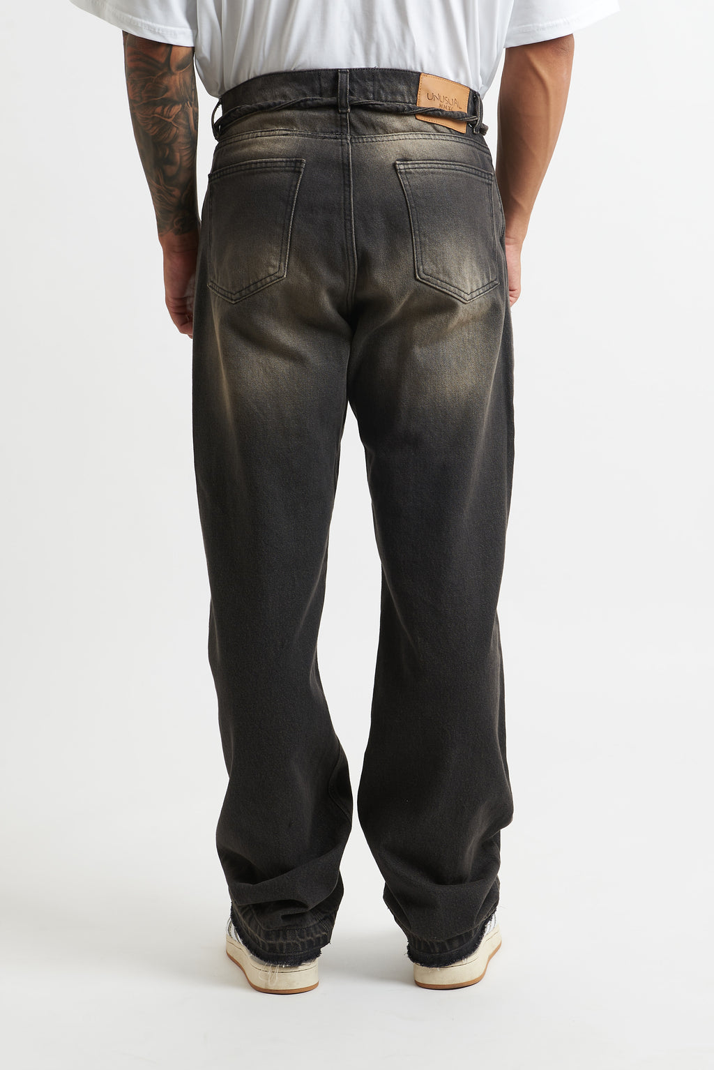 jeans flare sfumato moro