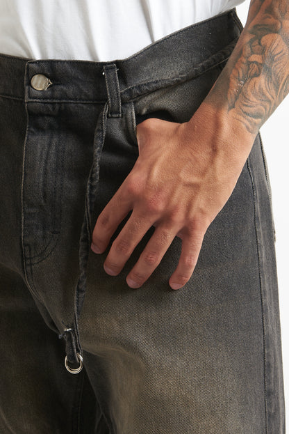 jeans flare sfumato moro