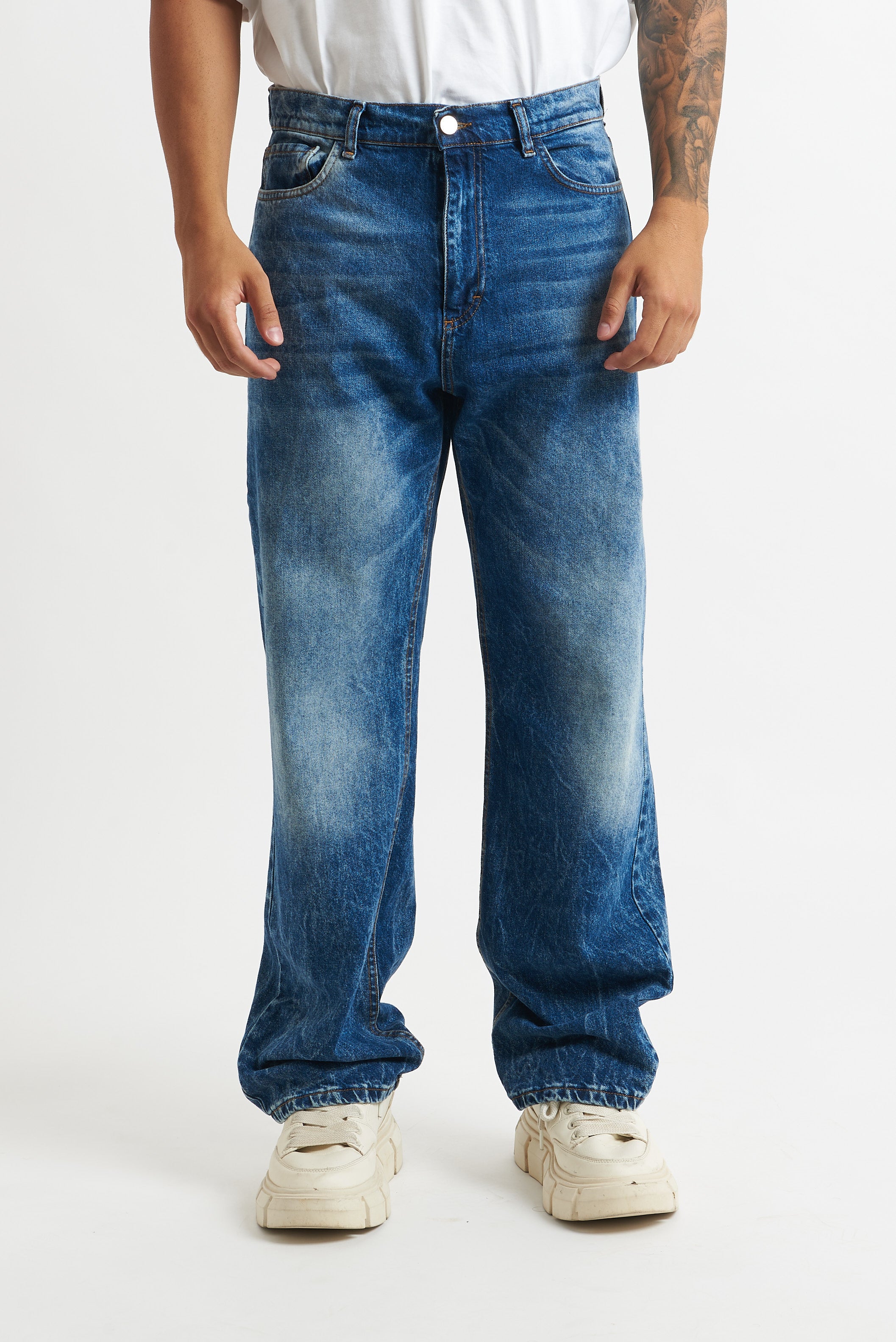 jeans flare blu sfumato