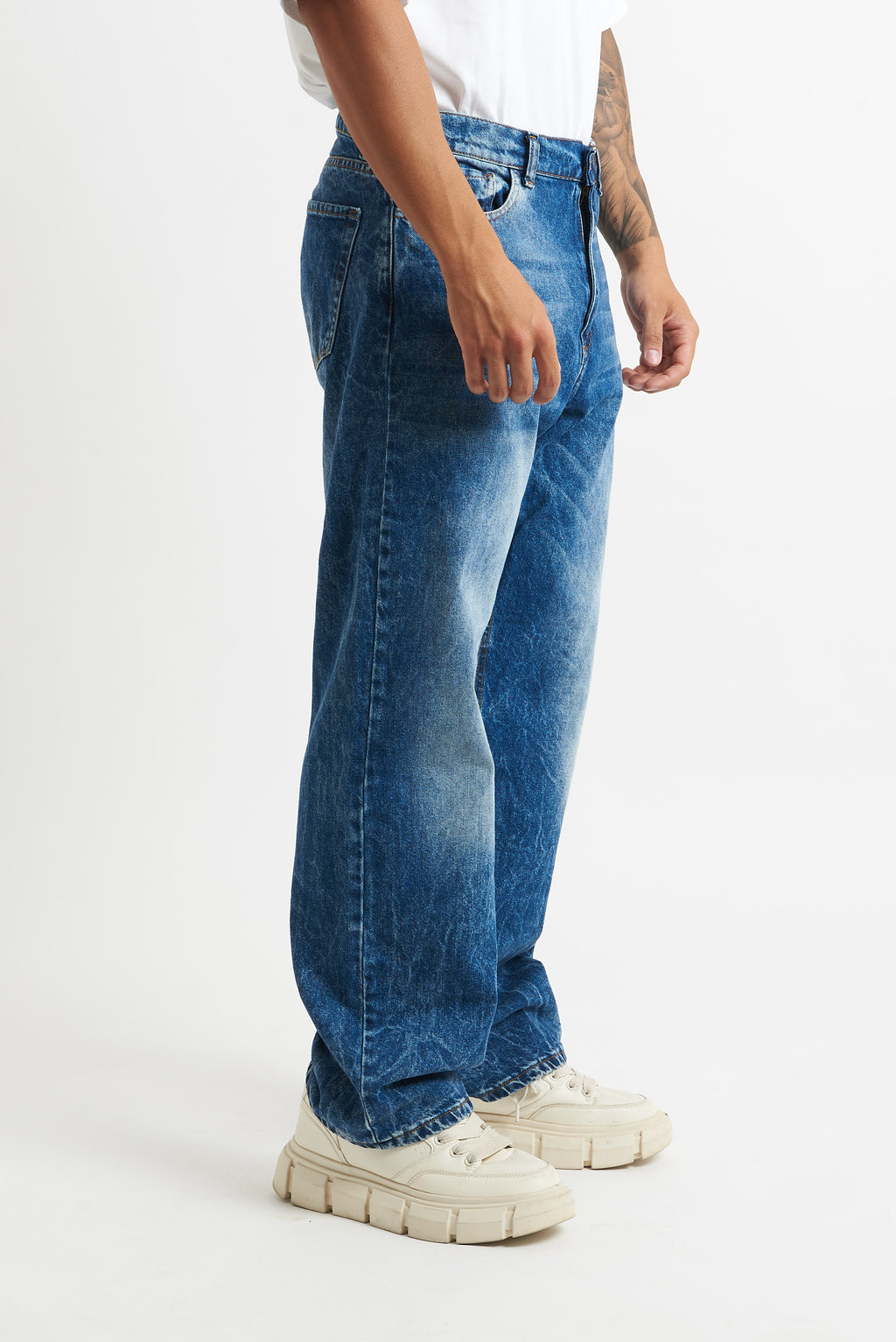 jeans flare blu sfumato