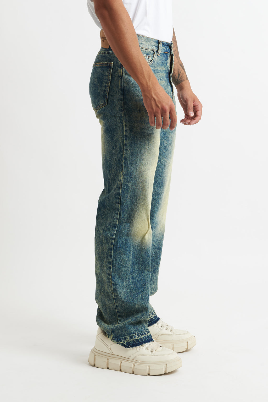 jeans flare sfumato verde