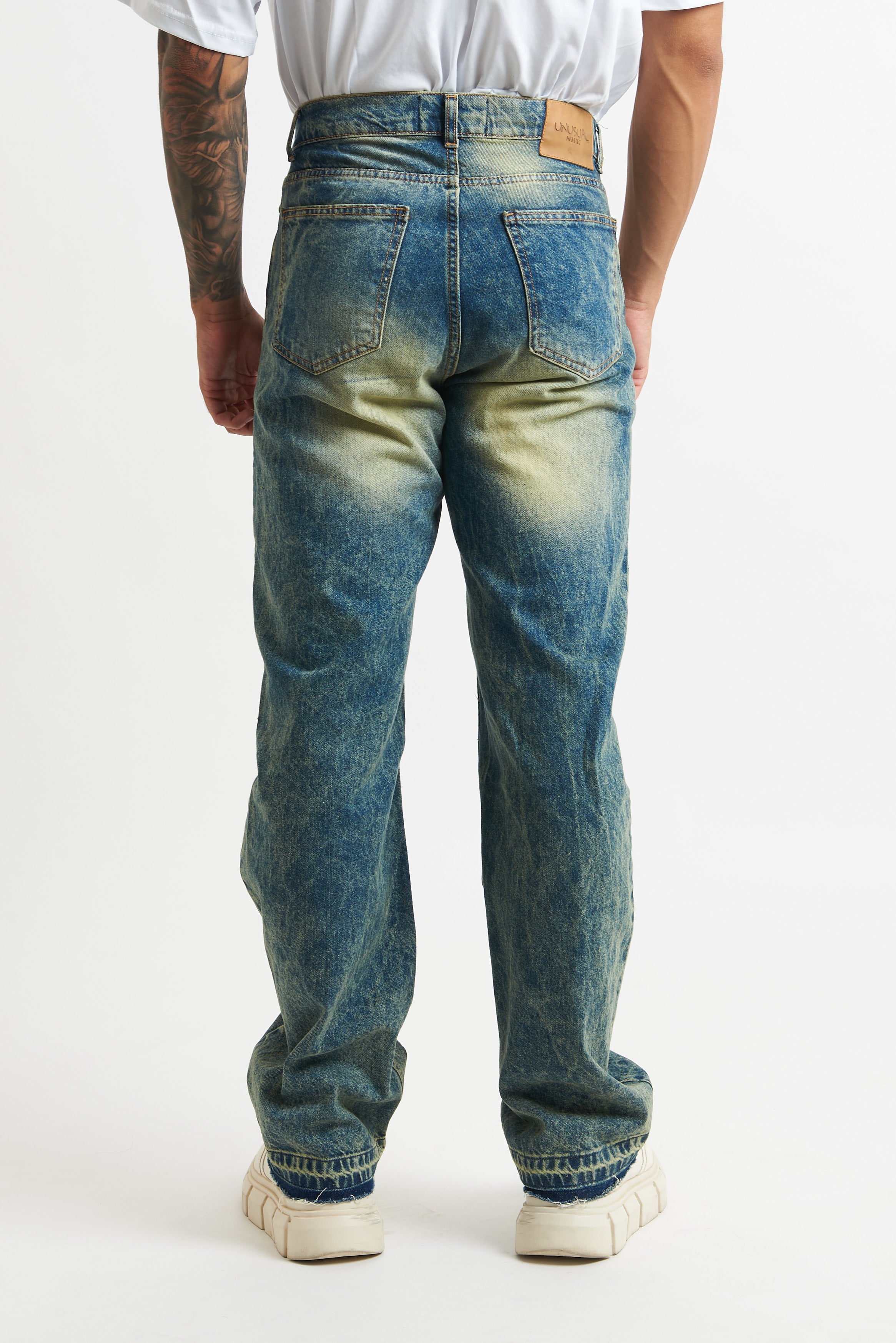 jeans flare sfumato verde