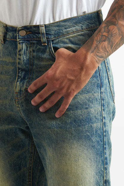 jeans flare sfumato verde
