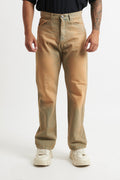 Jeans flare sfumato arancio