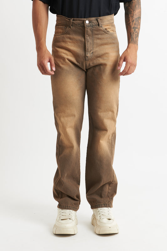 jeans flare ruggine