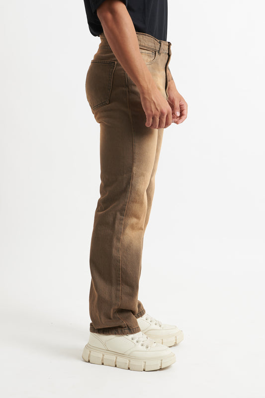 jeans flare ruggine