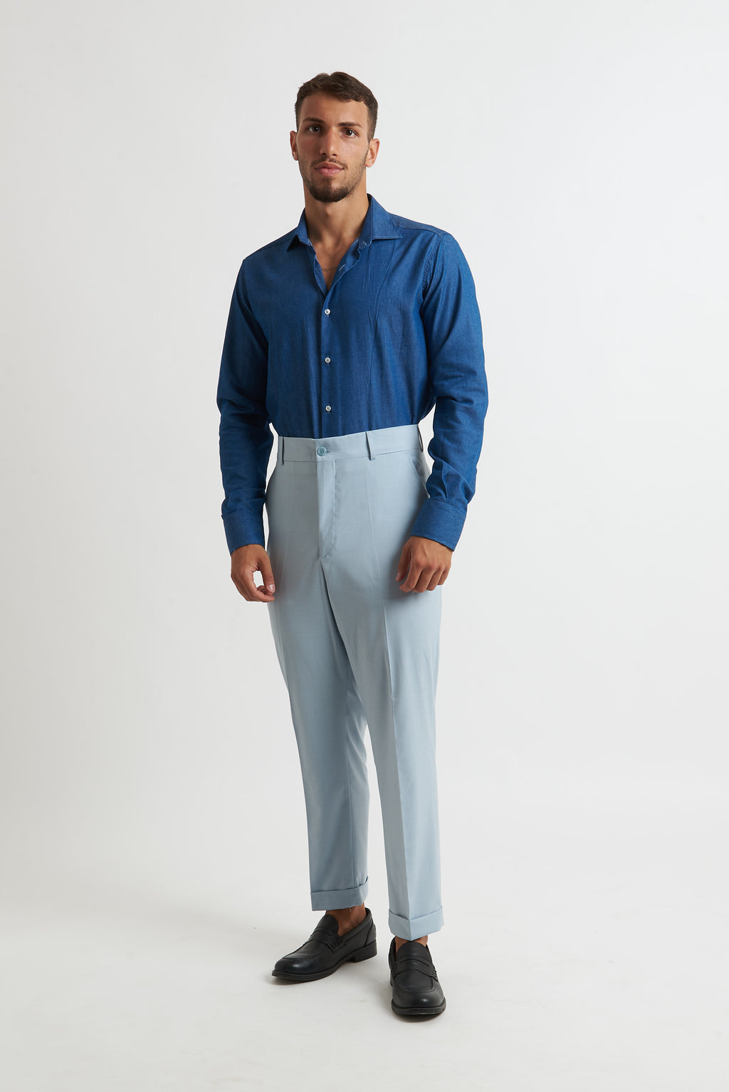 Camicia regular chambray